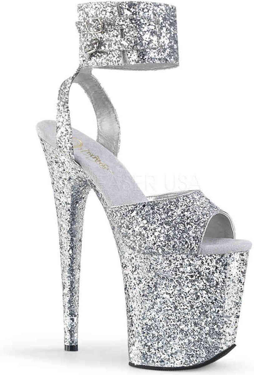 EU 36 = US 6 | FLAMINGO-891LG | 8 Heel, 4 PF Glitter Ankle Strap Sandal